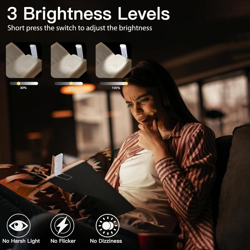 1pcUSB charging folding light, eye protection reading book night light, suitable for night reading, 3 light colors