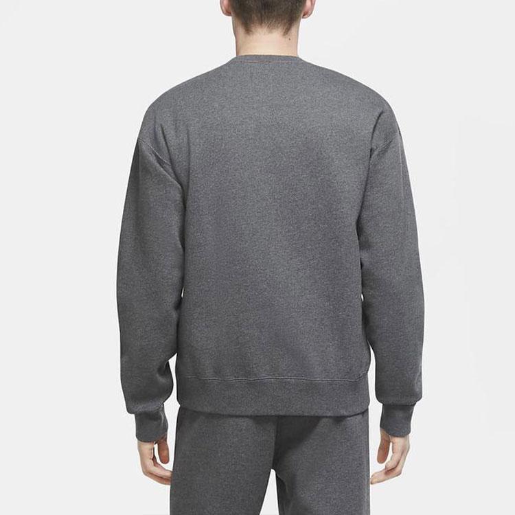 Nike Сплошной цвет Спортивная толстовка с круглым вырезом Мужские топы Серый CZ5353-071