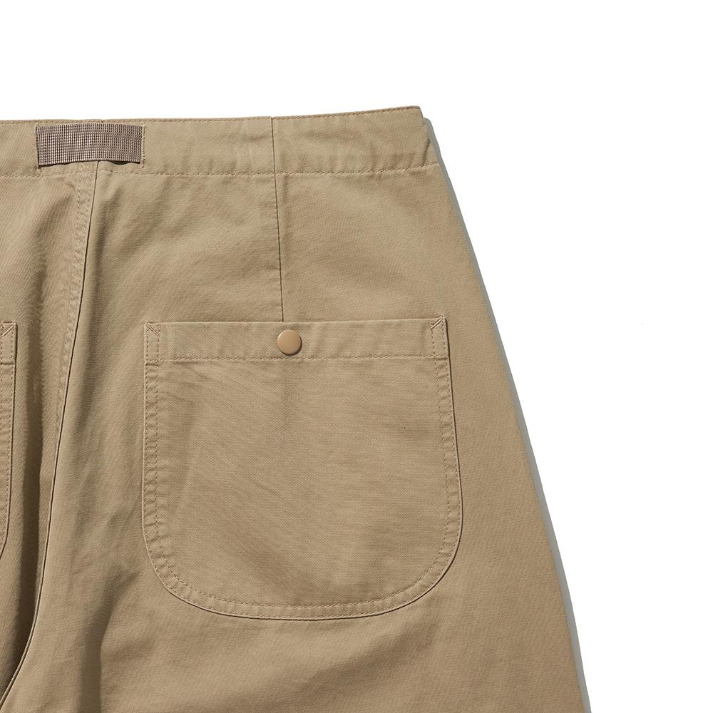 HISHANDER Belted Wide Chino Pants [Beige]