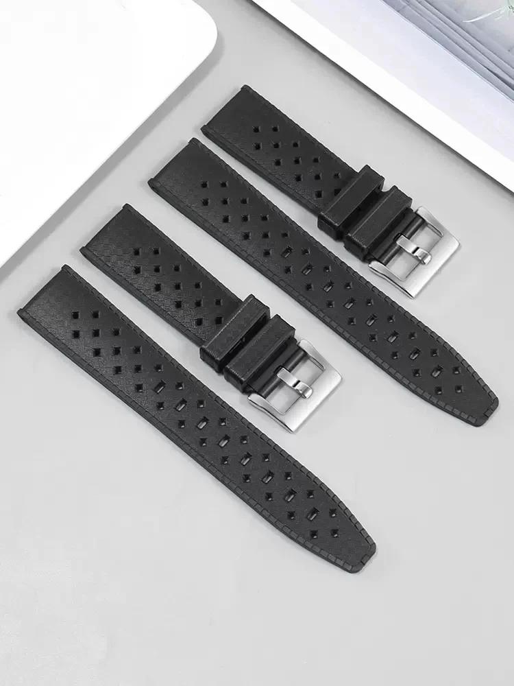 Ремешок для часов Blancpain Fifty Fathoms Barakuda Мягкий Тропический Силиконовый Резиновый Ремешок Дышащий Универсальный Браслет для часов 20 мм