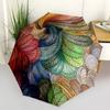 1pc Leaf Rainbow Automatic Open/Close Umbrella, Portable Folding Umbrella, Compact Travel Umbrella for088