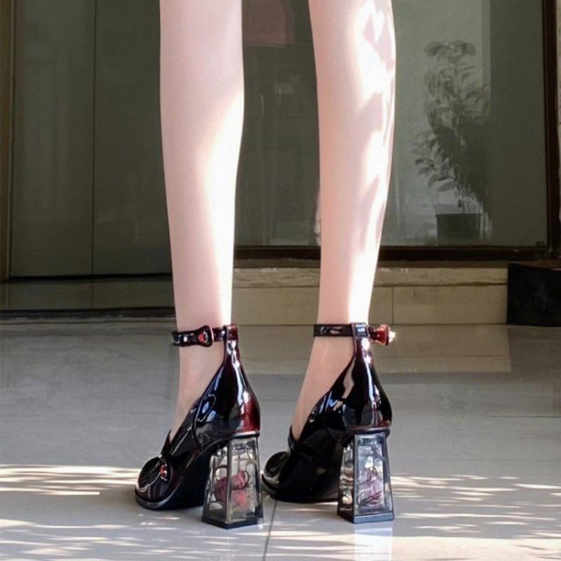 Женские туфли на платформе для вечеринок, сексуальные туфли Мэри Джейн на высоком каблуке 2024 года, весенние туфли в стиле «красная роза» на высоком каблуке в стиле «лолита» Zapatos De Mujer