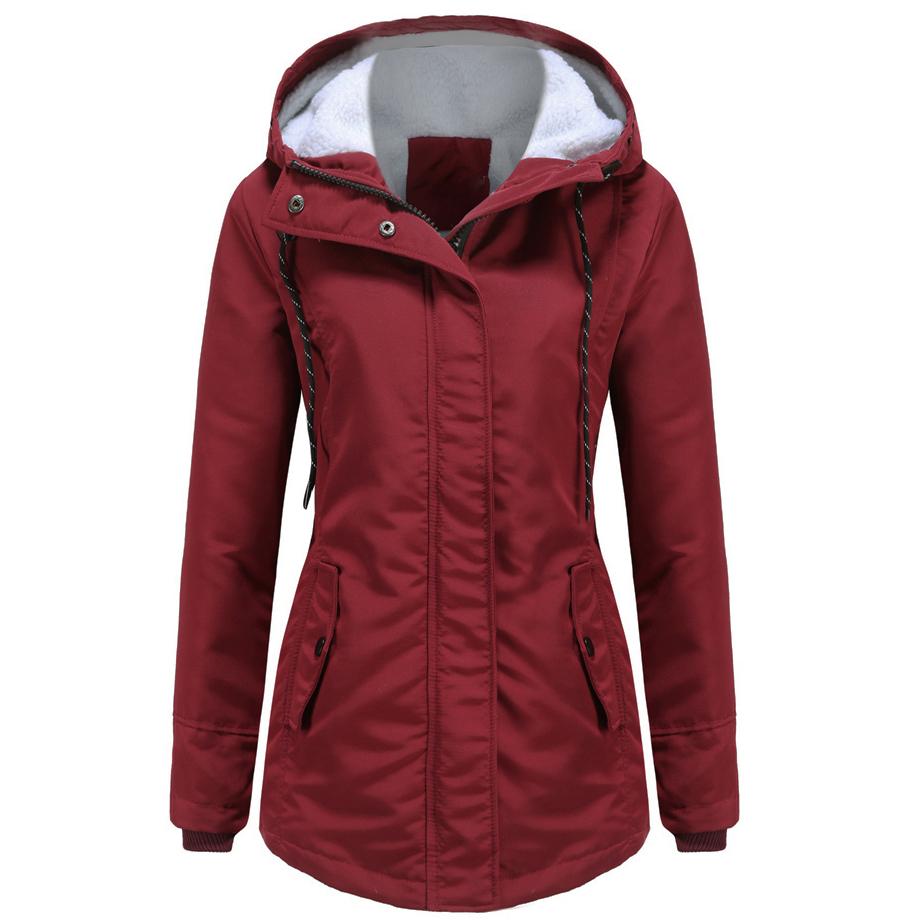 Женская зимняя теплая водонепроницаемая куртка-пуховик с ветрозащитным капюшоном на флисовой подкладке, стеганая утолщенная парка, зимнее пальто, лыжная верхняя одежда для улицы, S-5XL, большие размеры, большие размеры