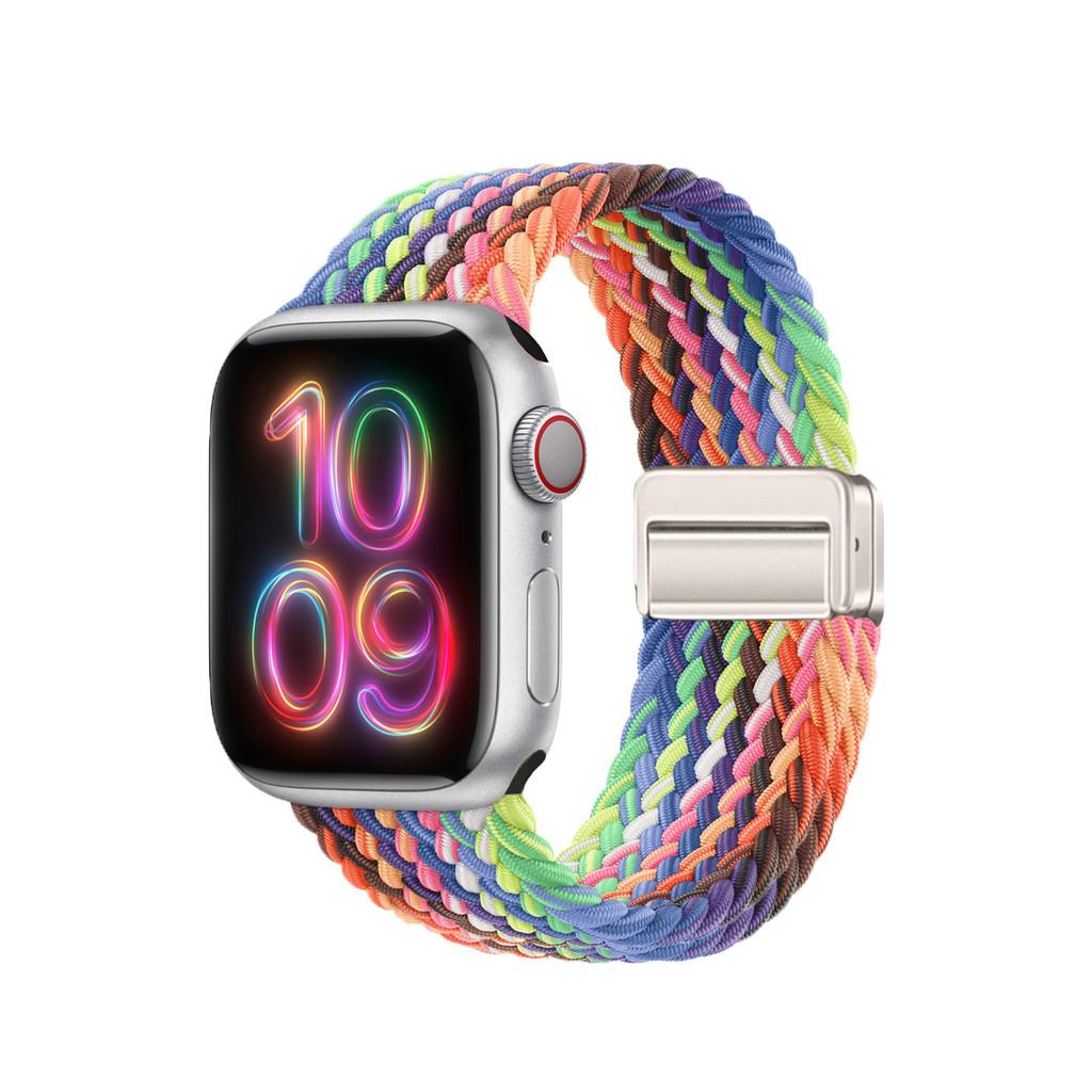 Плетеная нейлоновая ремешок-браслет Совместимый Для Apple Watch S10 46мм 44мм 40мм 45мм 49мм 41мм 38мм iWatch series se 10 7 3 5 6 8 9 Ultra