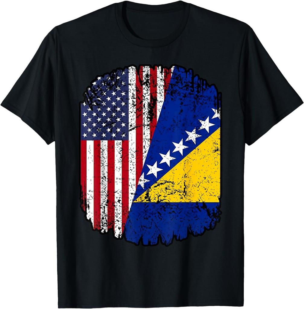 American Bosnian Country Bosna Bosnian Roots Flag USA Bosnia T-Shirt