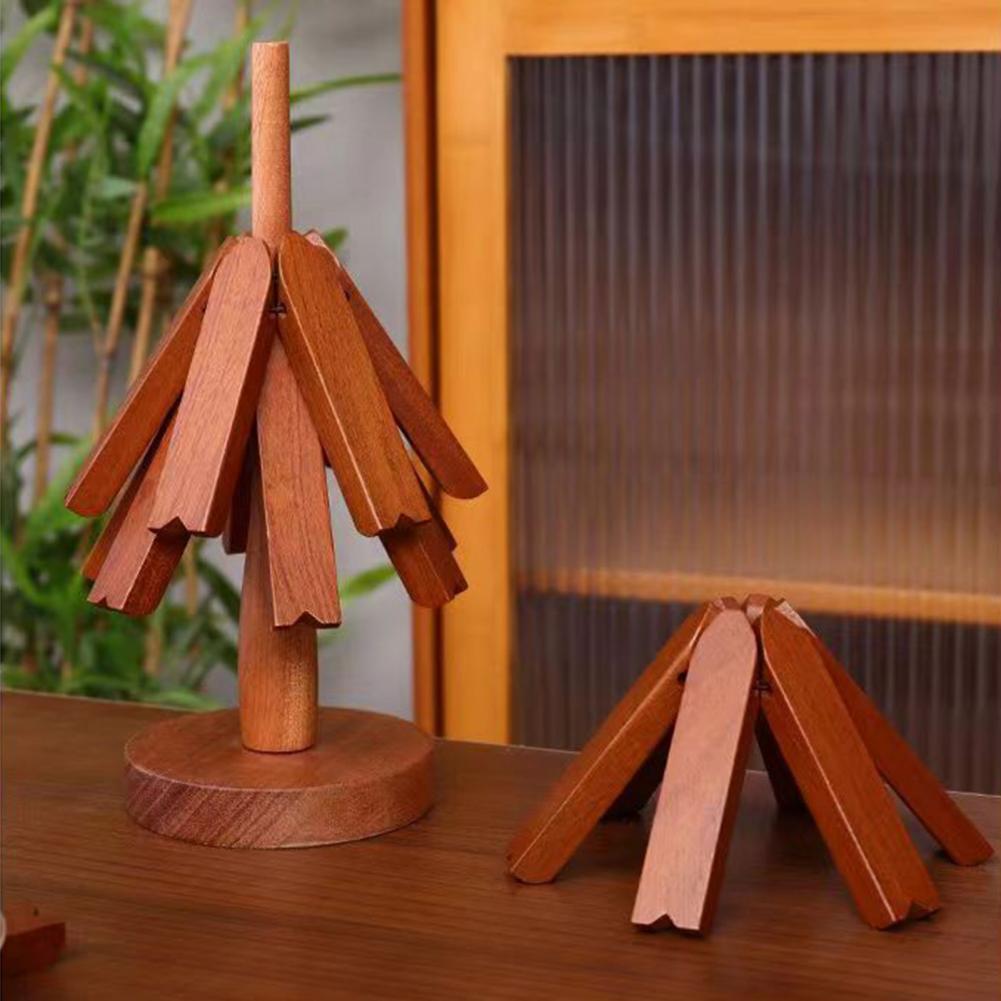 Tree Shape Trivet Set Wooden Coaster Trivet Set with Tree Shape Design Heat Resistant Placemats for Hot Dishes for Pot for Table