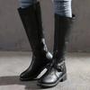 Womens Knee-High Boots Retro Side Zip Women's Boots High Quality Casual Soft Leather Boot Knee-High Knight Boots for Women Botas