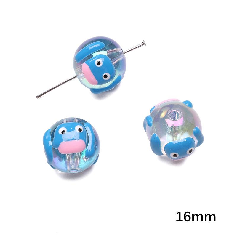 Handmade Beads Acrylic Double-sided Hand-painted Round Beads Graffiti Handmade Beads Diy Weaving Cell Phone Chain String Loose Beads Material