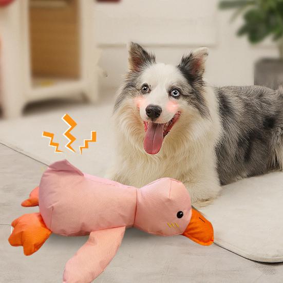 Игрушка для жевания утки для собак, снятие скуки и стресса, интерактивная игрушка для домашних животных из ткани Оксфорд, успокаивающая плюшевая игрушка для утки с пищалкой для щенков, товары для животных