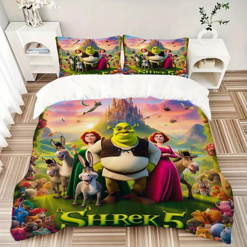 Shrek'S Return Adventure Print 3Pcs Bedding Setduvet Cover With 2 Bedropillowcase Home Birthday Gift