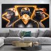 Funny Three Wise Cool Monkeys Canvas Painting Animal Posters and Prints Modern Wall Art Picture HD Print for Room Home Decor
