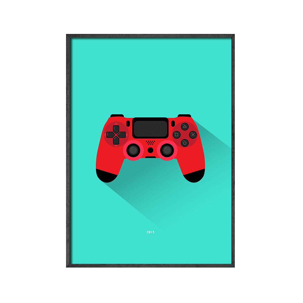 Watercolor Boys Game Poster Print Gamepad Illustration Game Wall Art Picture Joystick Canvas Painting for Kids Room Home Decor