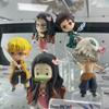 6pcs/set Q Version Demon Slayer Action Figure, Sitting Ghost Doll, Tanjiro, Nidouzi, Inosuke, Zenizu Movie Model Toys, gift box
