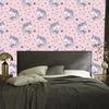 Sleeping unicorns wallpaper in front of stars and hearts for living room and bedroom 50x1000
