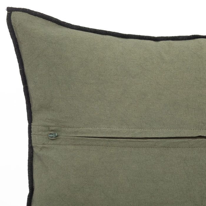 Coussin Coton et Lin déhoussable "Linah" 45 x 45 cm Atmosphera - Linah Kaki