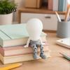Talos 3D Printed Articulated LED Glow-in-the-Dark Action Figure, Posable Light Bulb Head Night with Movable Joints, Creative Desk Decor for