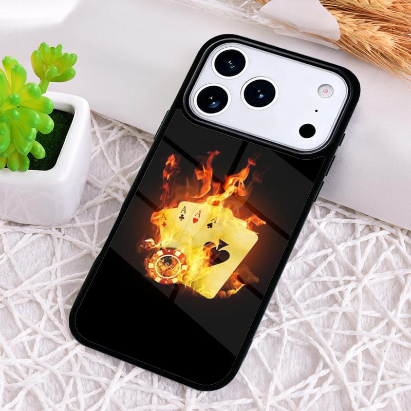 ИГРАЛЬНЫЕ КАРТЫ ПОКЕР мягкий Ударопрочный Чехол для Телефона для iPhone 17 Air 16e 15 11 12 14 13 Pro Max Чехол Coque