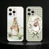 Милый чехол для телефона с Питером Кроликом Для iPhone 17,16,15,14,13,12,11 Plus,Pro Max,SE4Мягкий силиконовый черный чехол