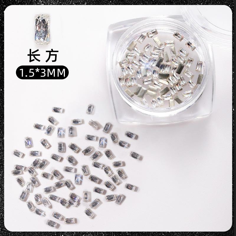 Украшения для ногтей с бриллиантами Flash Mini White Zircon Diy Manicure Украшения для ногтей с конским глазом Love Fat Square Diamond