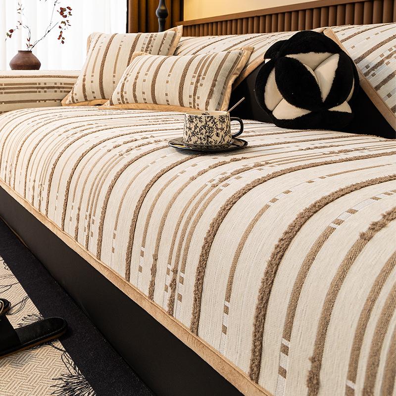 French Premium Chenille Sofa Cushion, All-Season Seat Cushion, Non-Slip Leather Sofa Cover New Cover