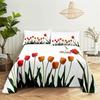 Tulip Bed Sheets Set With Pillows Case Flowers Bedsheet With Pillowcase 2 Pcs 3Pcs For Single Double Beds King Full Twin Size
