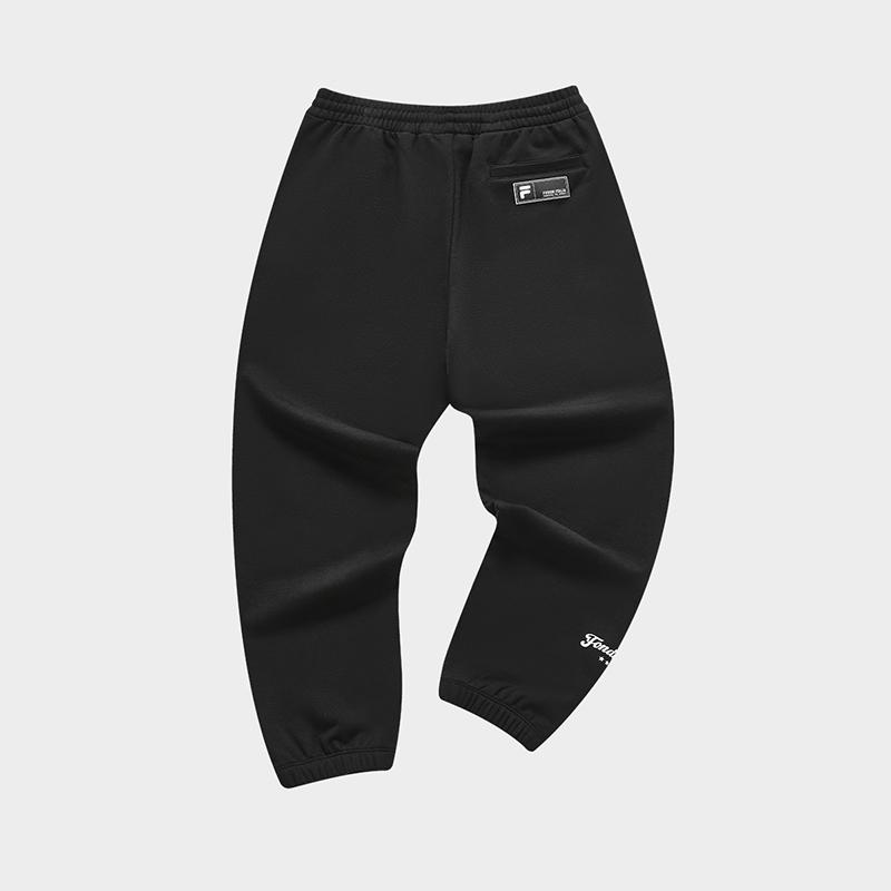 Fila Fusion Однотонные спортивные брюки с зауженными штанинами, свободного кроя, средней посадки, вязаные, женские, черные T11W415606F-BK