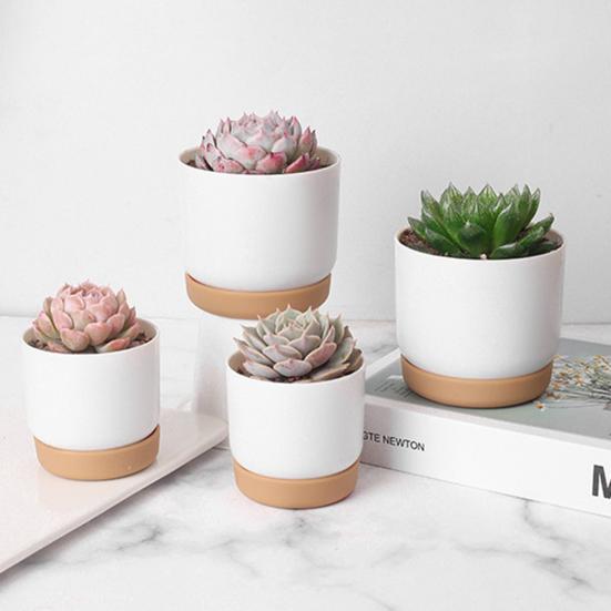 Цветочный горшок Маленький Легкий Модный Суккулентный Горшок для Зеленых Растений Двухслойный Цветочный горшок для Дома