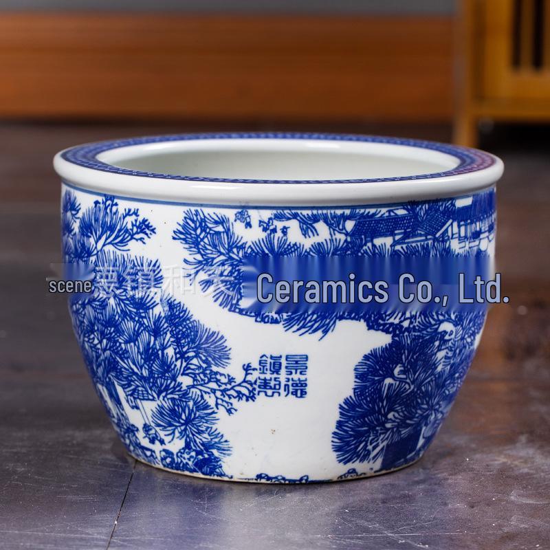 Jingdezhen Ceramic Lotus Tank for Succulents, Hydroponics, Fish, or Tree Planting.