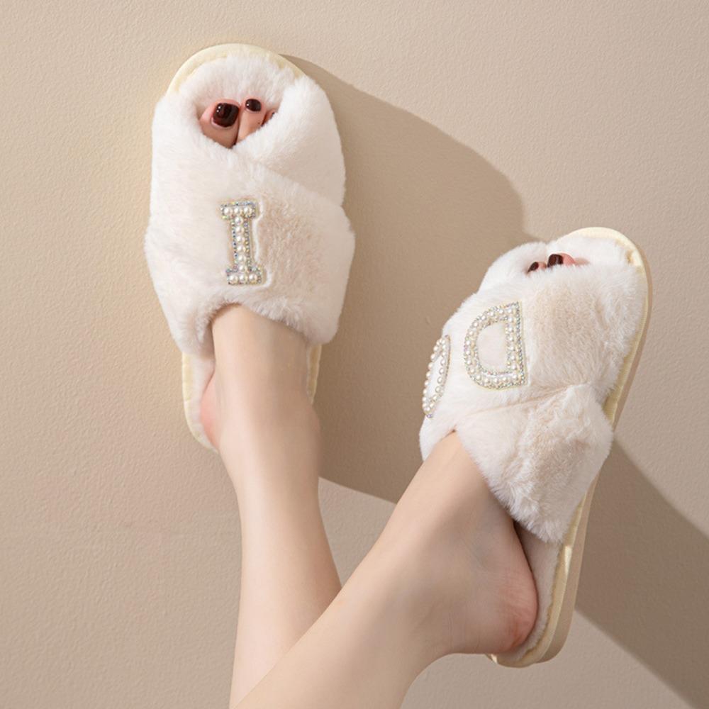 Warm Slippers Women Winter Indoor Home Anti Slip Cotton Slippers with Added Plush Slippers Dames Muiltjes Chanclas Mujer