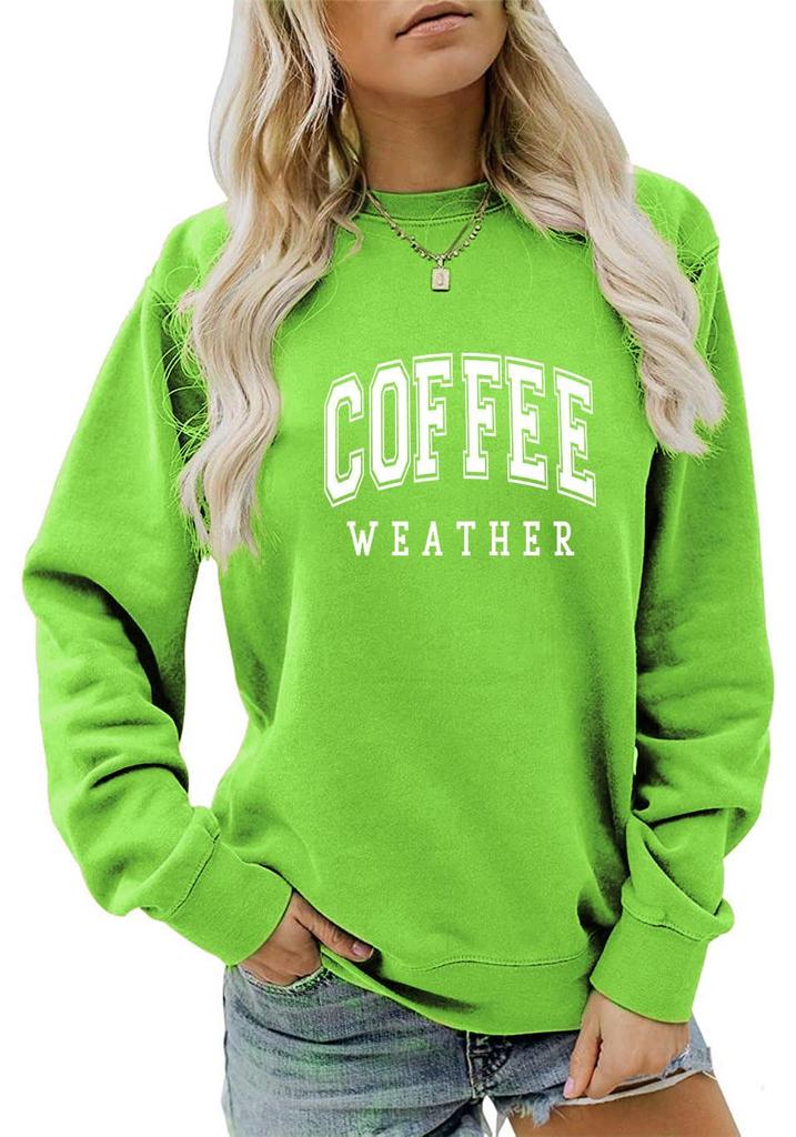 Европейско-американская принтованная толстовка с круглым вырезом - COFFEE WEATHER Мода