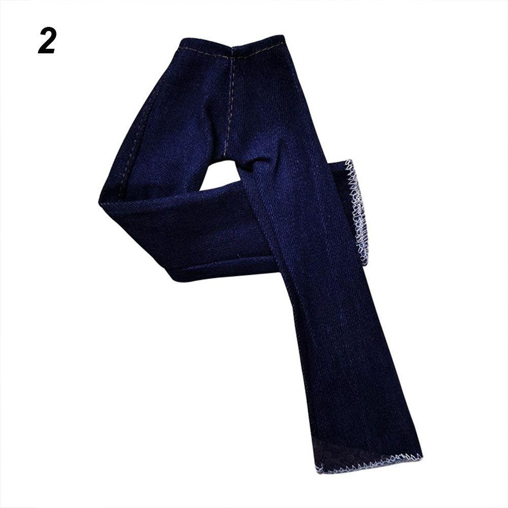 Fashion 1/6 BJD Dolls Casual Wears Floral Jeans Dolls Trousers Clothes Accessories Leather Pants