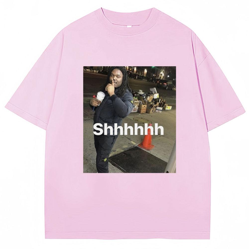 Lucki Shhhhh Забавный Мем Принт Футболки Мужские Женские Оверсайз Юмор Футболка 100% Хлопок Круглый Вырез Повседневные Футболки