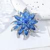 Women Brooch Flower Shape Sparkling Rhinestones Inlaid Brooch Pin Glossy Finish Badge Clothing Decoration