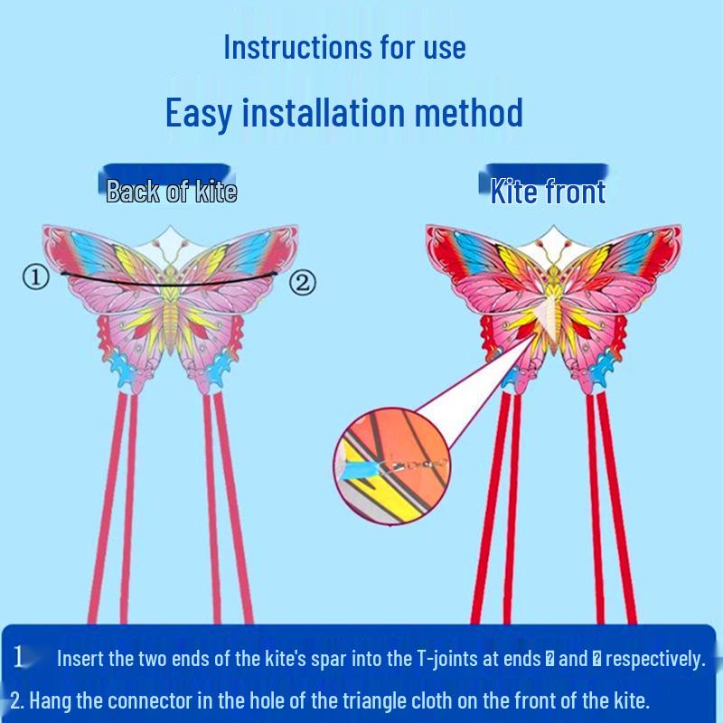 Разноцветные крылья воздушный змей-бабочка: Легкий ветерок Easy-Fly для взрослых и детей - Дельта-дизайн высокого качества