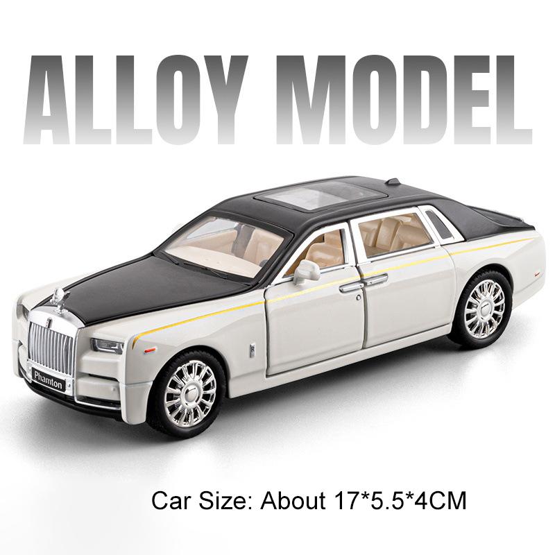 AAZH1 1:32 Rolls Royce Phantom Wraith Toys Car Diecast Alloy Model with Sound Light Pull Back Doors Opened Cars Friend's Birthday Gift