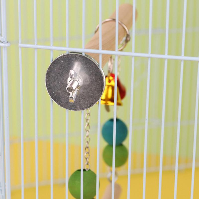 Деревянные качели для птиц с забавным колокольчиком, жердочка для попугая, натуральная подставка для тренировок, держатель, подставка для упражнений, игровой стенд для птиц для волнистого попугайчика, кореллы