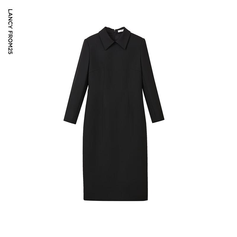 Langzi Slim Fit Winter Shirt Collar Midi Dress