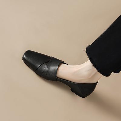 2024 Весна Лето Прибытие Платье Офисные Туфли Женские Туфли На Высоком Каблуке Из Натуральной Кожи Туфли С Квадратным Носком Одиночные Туфли Каблуки Женские