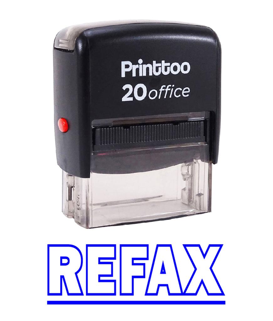 Printtoo Self Inking REFAX Rubber Stamp Office Stationary Custom Stamp-Black