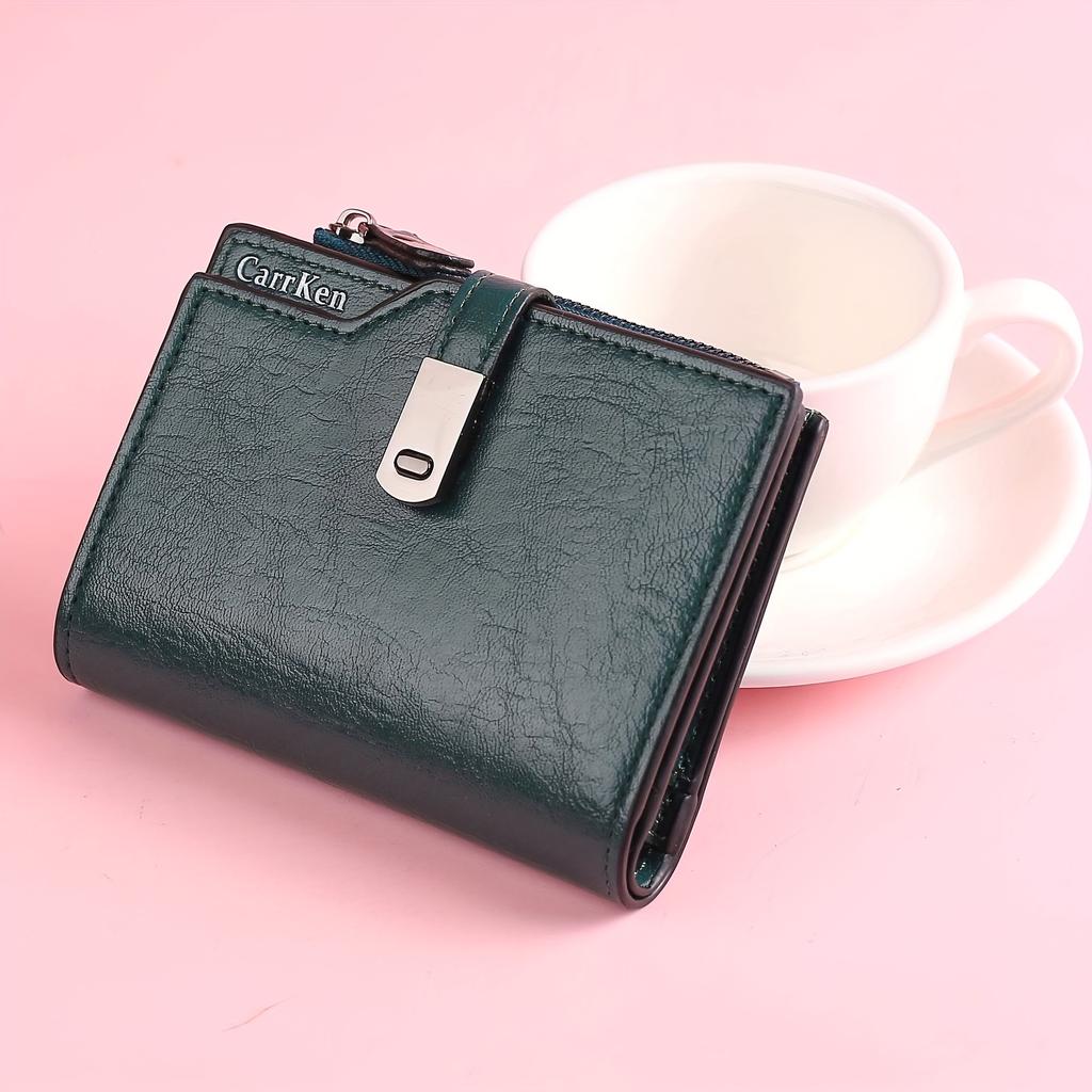 Мини-кошелек, многофункциональный держатель для карточек, сумка для документов с зажимом для денег, тройная сумка для карт, модный универсальный кошелек для монет на молнии