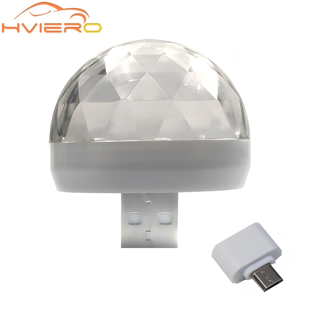 Автомобильный USB Ambient Light DJ RGB Mini Красочный музыкальный звуковой свет USB-C Интерфейс Apple Интерфейс Праздничная вечеринка Караоке