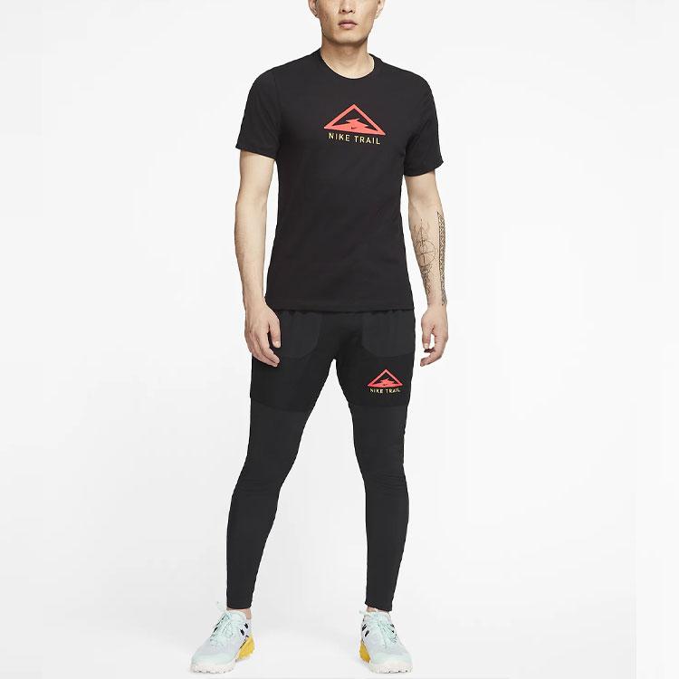 Nike Мужская футболка для бега с графическим логотипом Dri-FIT Trail, черная CT3858-010