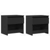 vidaXL Nachttische 2 Stk. Schwarz 40x30x39 cm Holzwerkstoff
