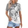 Женская модная повседневная рубашка с отворотом и коротким рукавом с цветочным принтом, женские топы на пуговицах