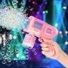 AOMEVOLEO Soap Bubbles Electric Bazooka Automatic Bubble Gun Leak Prevention with LED Light 's Toy Outdoor Play Picnic Camping Wedding (Pink)