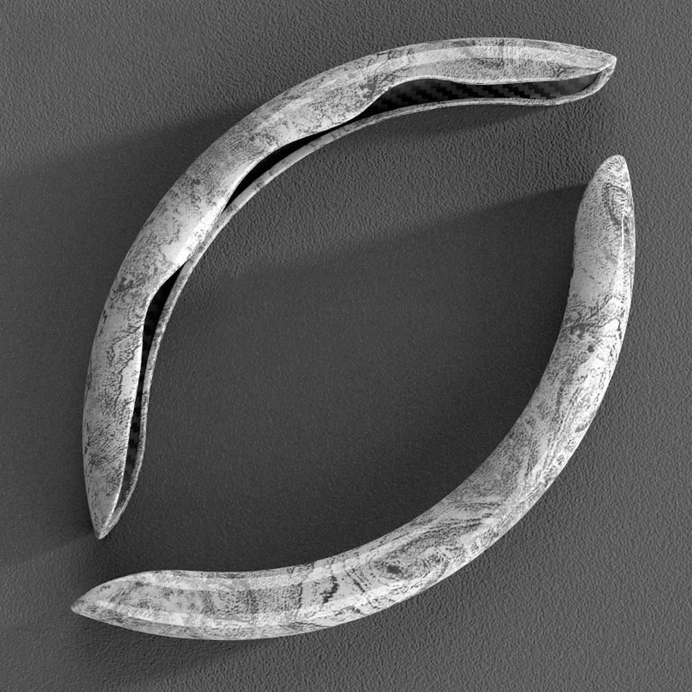 2 шт. чехол рулевого колеса автомобиля из углеродного волокна силикона на заказ противоскользящий усилитель чехол автомобильные аксессуары для Auto Deco 2024