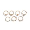 European & American Cold Style Gemstone Irregular Metal Ring Set