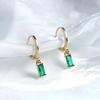 Huitan Trendy and Simple Cushion Earrings for Female Ярко-зеленые циркониевые аксессуары для помолвки Ювелирные изделия для леди