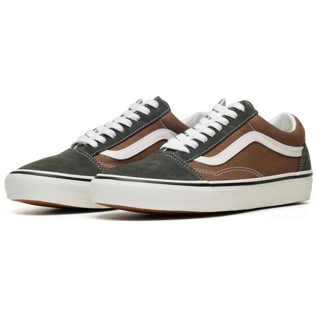 Vans Old Skool Series Shock Absorbing Quick Dry Durable Low Top Skate Shoes Men Sneakers Brown Black VN0005UFBF01