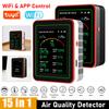 Tuya WiFi 15-в-1 Монитор качества воздуха в помещении TFT-дисплей Портативный AQI PM0.3 PM1.0 PM2.5 PM10 Тестер Температура Влажность